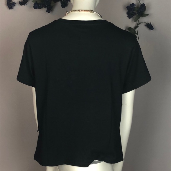 Last One❤️NWT ATHLETA RISE Crop Tee Top Shirt Black Medium - Picture 5 of 8